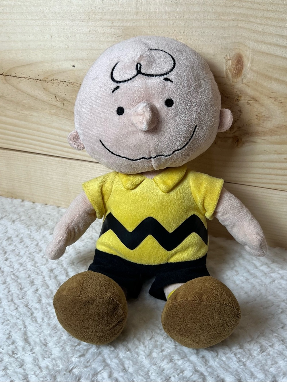 Kohl's 14” Charlie Brown Plush - Yellow, Black, Brown - Soft Classic Cuddly Toy